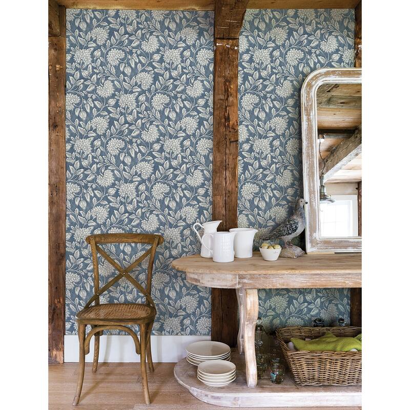 Chesapeake Vadouvan Navy Jacobean Trail Wallpaper