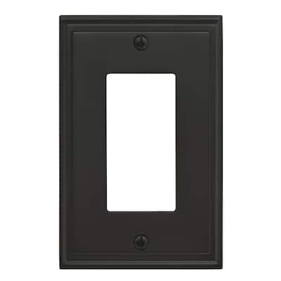 Mulholland 1 Rocker Black Bronze Wall Plate - 1 Rocker