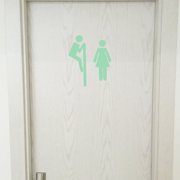 slide 2 of 2, Walplus Peel and Stick Glow In The Dark Toilet Wall Sticker Home Room Decor
