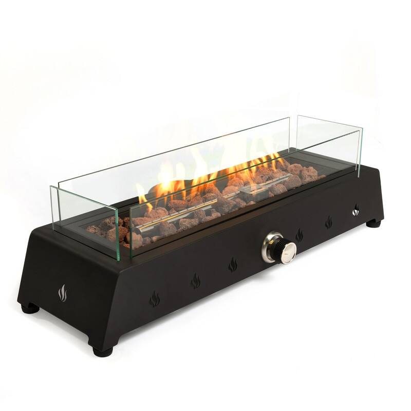 28" Propane Gas Fire Pits, 50000 BTU Rectangular Steel Fire Pit