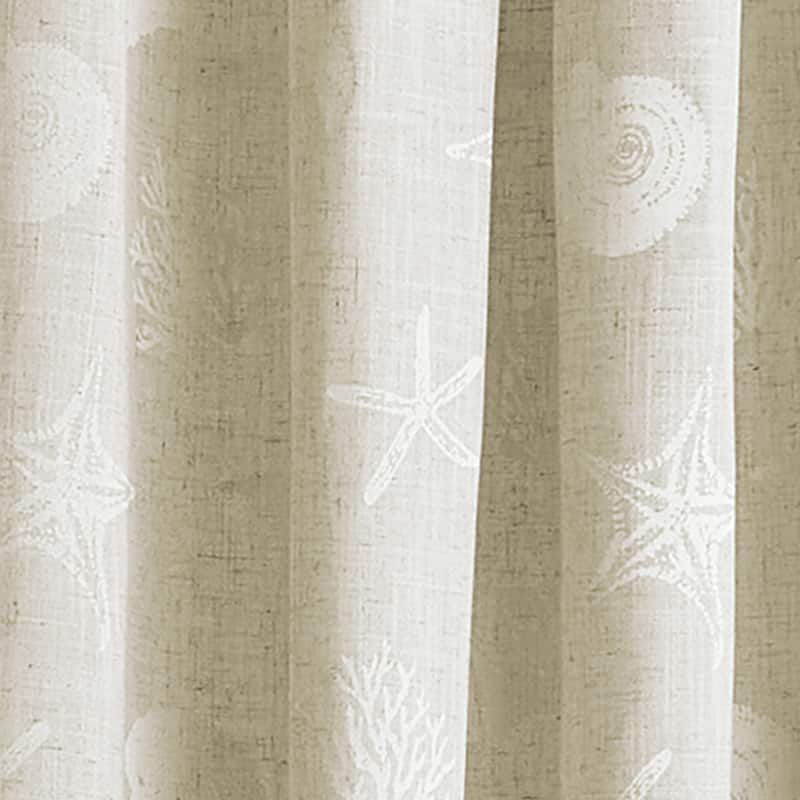 Coastal Seashells Rod Pocket Curtain Panel