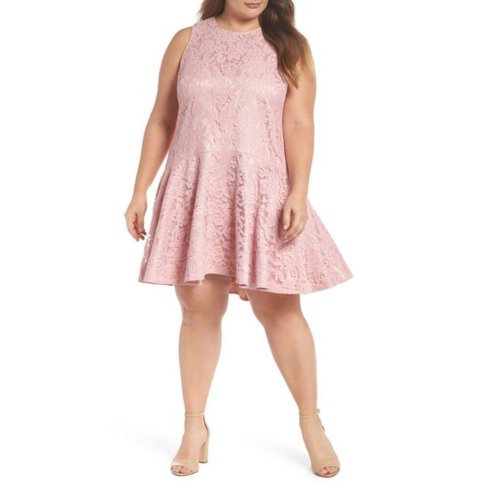 eliza j pink lace dress