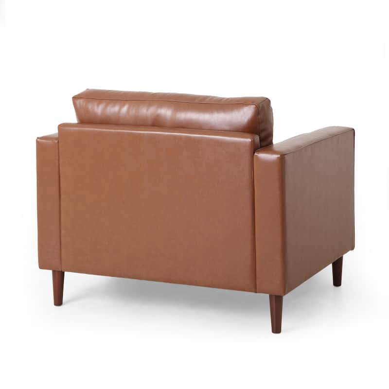 Malinta Contemporary Faux Leather Cushioned Club Chair by Christopher Knight Home