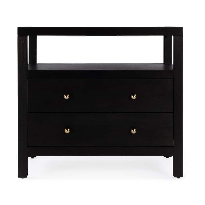 Nora 2-Drawer Wood Wide Nightstand