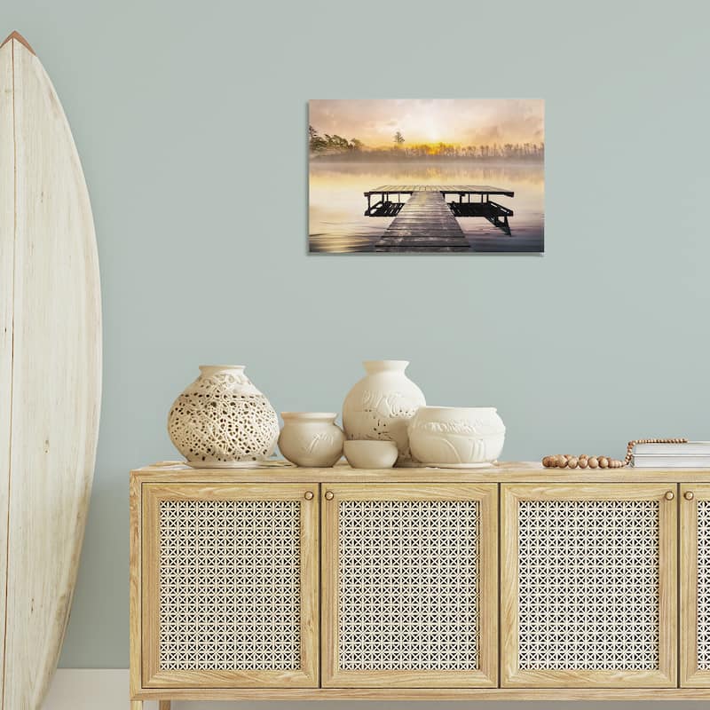 Stupell Summer Sunrise Dock Canvas Wall Art Design By Mike Calascibetta