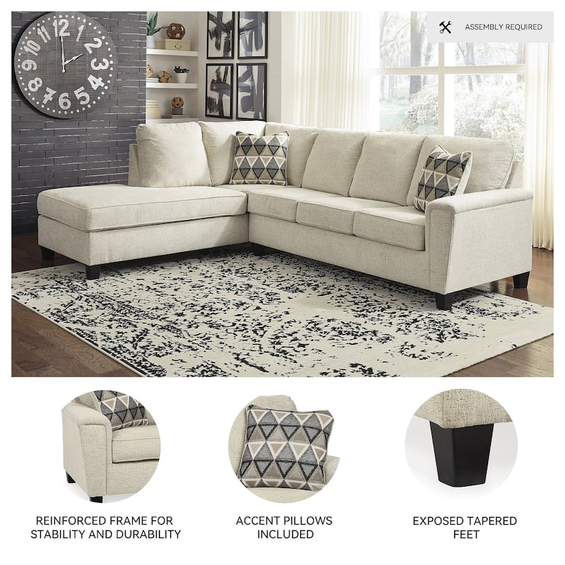 Signature Design by Ashley Abinger 2-Piece Sectional with Chaise - 116"W x 91"D x 39"H