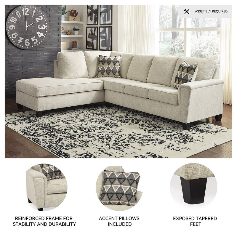 Signature Design by Ashley Abinger 2-Piece Sleeper Sectional with Chaise - 116"W x 91"D x 39"H
