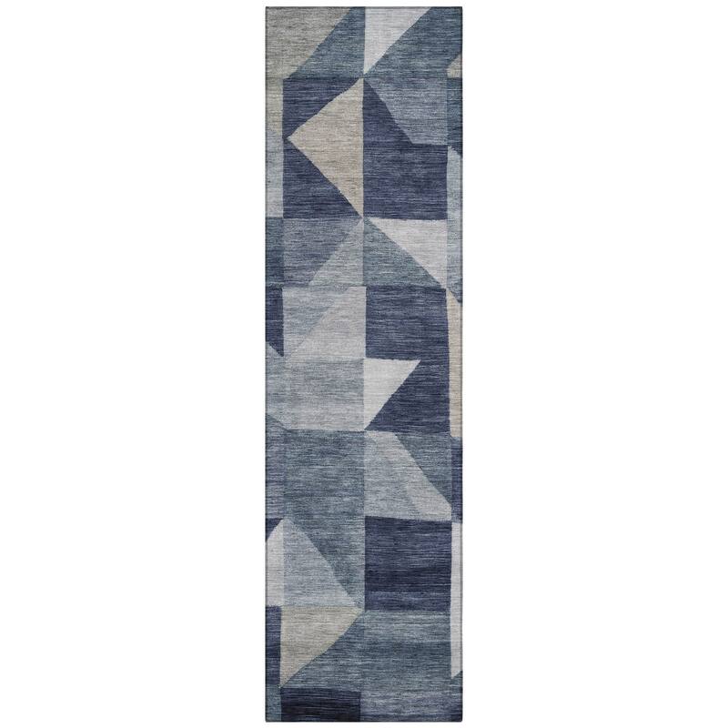 Machine Washable Indoor/ Outdoor Geo Rubi Chantille Rug