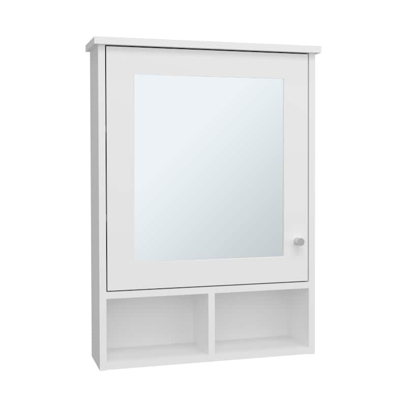 Medicine Cabinet 29" H, with 5 Shelves, 1 Door, and 1 Mirror, White
