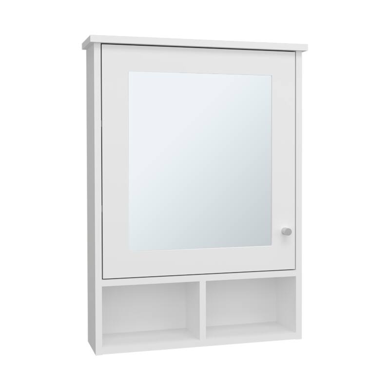 Wall-Mounted Medicine Cabinet with Mirror, 5 Shelves, 1 Door, Compact Storage Solution for Bathroom