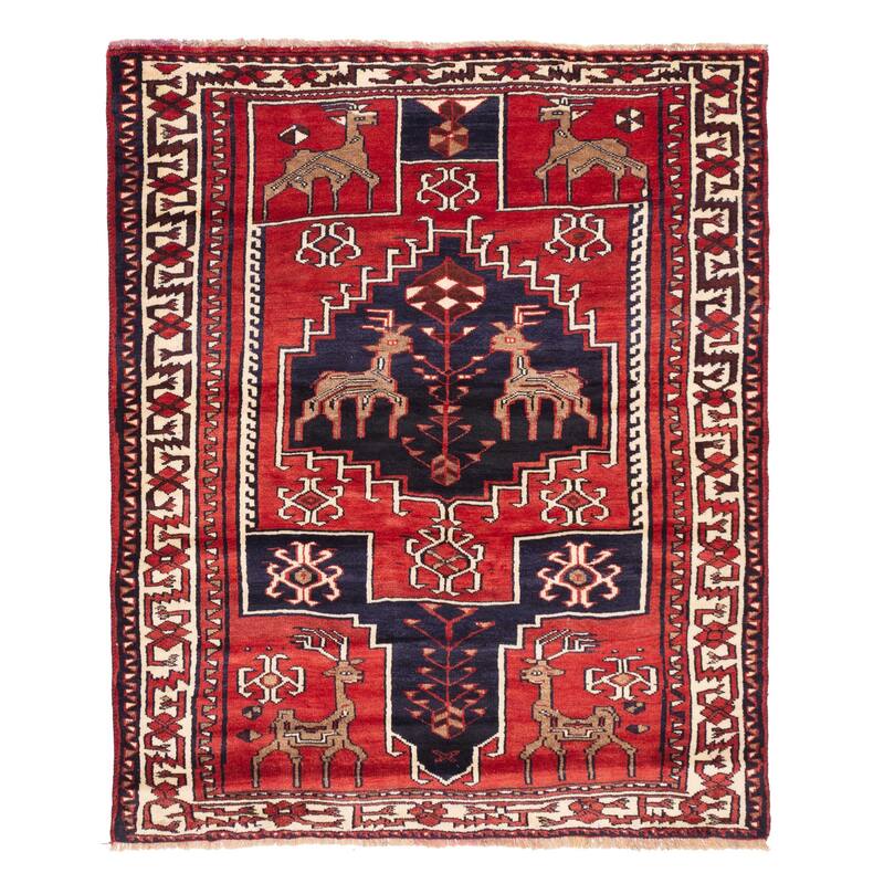 ECARPETGALLERY Hand-knotted Melis Red Wool Rug - 5'10 x 7'0