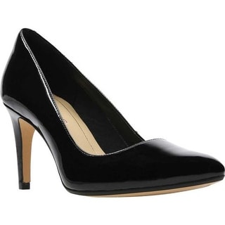 clarks black patent heels