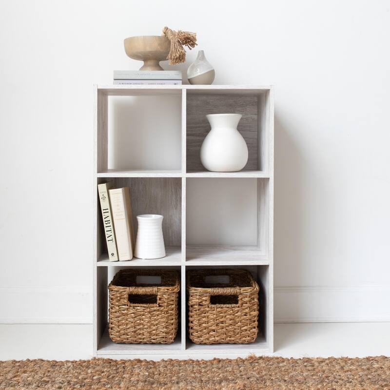 Signature Design by Ashley Paxberry Woodgrain Cube Organizer - 6 Cube - Whitewash