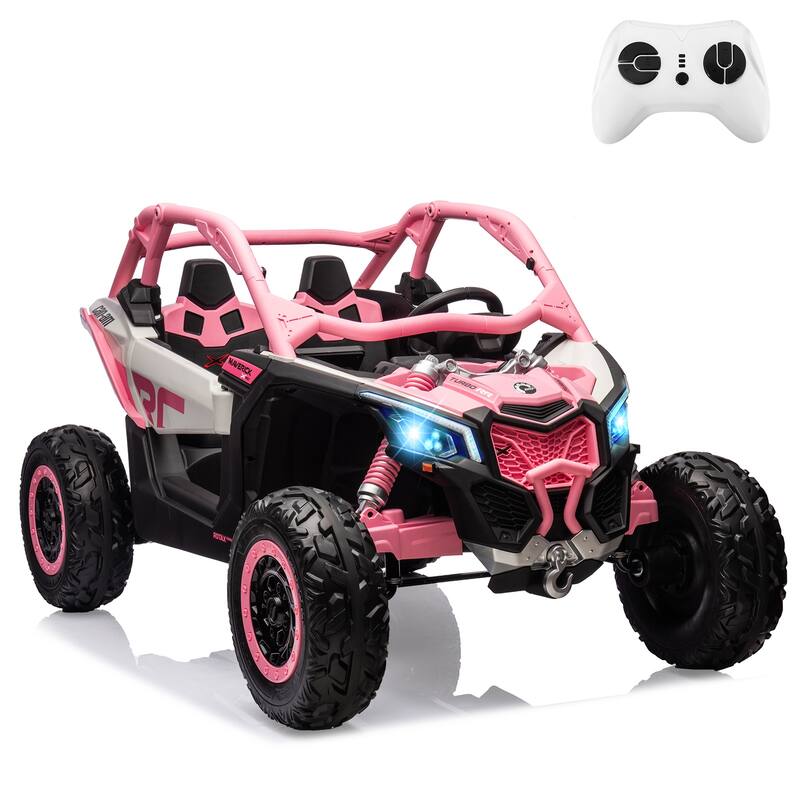 2-Seater Licensed Can-Am Electric Off-Road Ride-On UTV Car for Kids Best Gifts - Pink