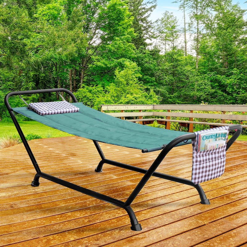 Sorbus Hammock Bed with Stand, Features Deluxe Pillow and Storage Pockets, Supports 500 Pounds