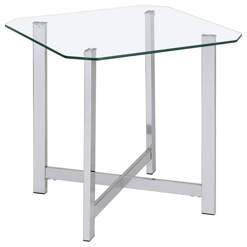 Cronin Tempered Glass Top Coffee Table Set Chrome