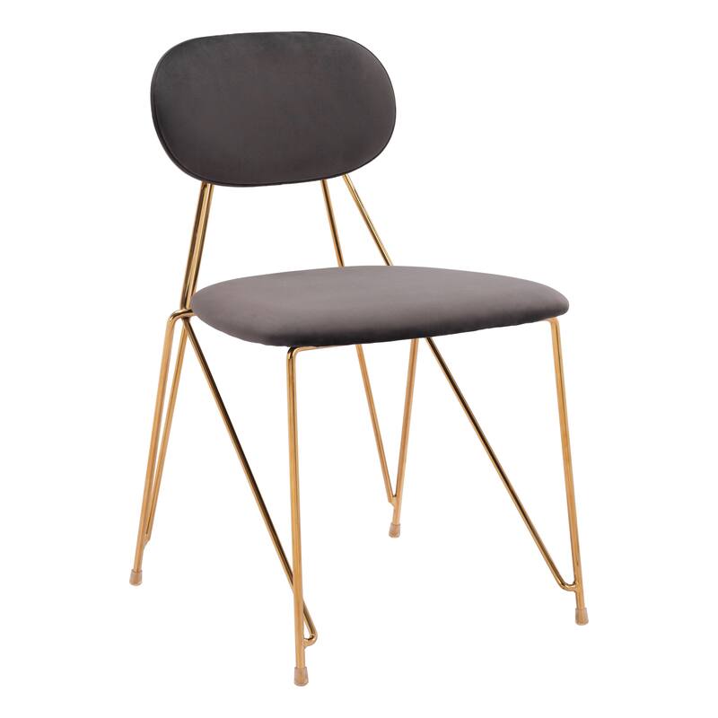 Georges Dining Chair Gray & Gold