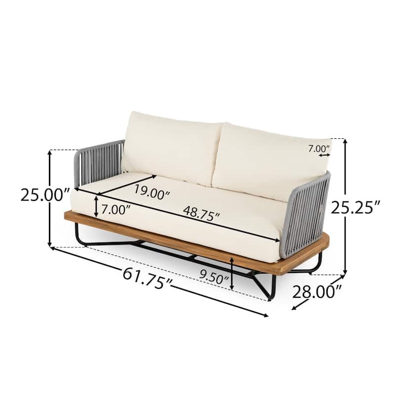Christopher Knight Home - Jason Outdoor Acacia Wood Loveseat With Table