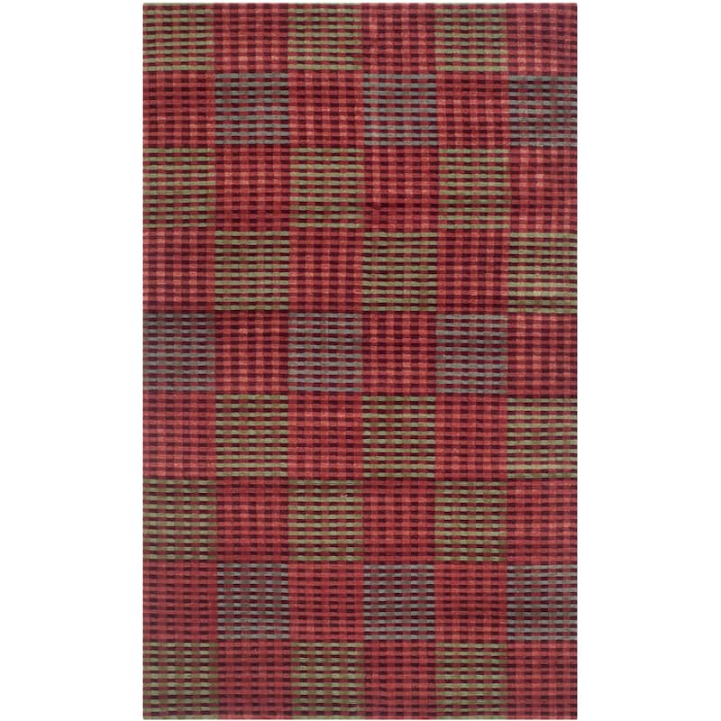 SAFAVIEH Couture Hand-knotted Nepalese Chandana Wool Rug - 3' x 5' - Green - Rectangle