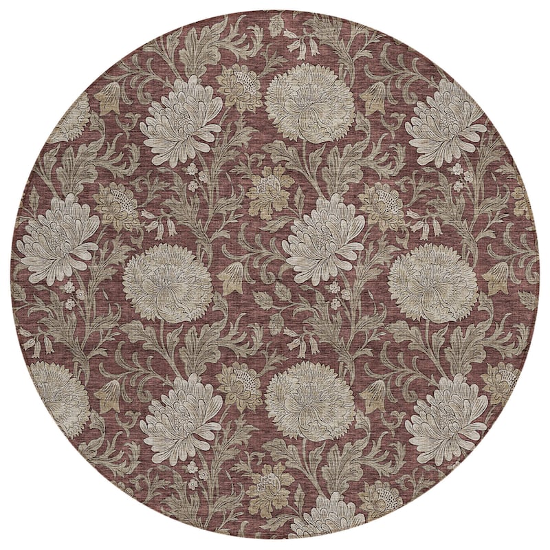 HomeRoots Floral Transitional Rectangle Outdoor Rug