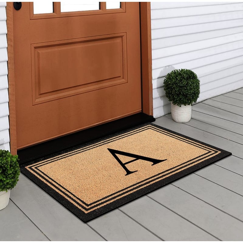 A1HC Natural Coir Doormat with Heavy Duty PVC Backing,0.75 Inch Pile Height, Perfect for Outdoor Use