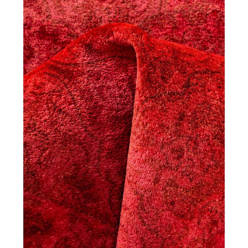 Overdyed One-of-a-Kind Hand-Knotted Area Rug - Red - 2' 6" x 13' 9"