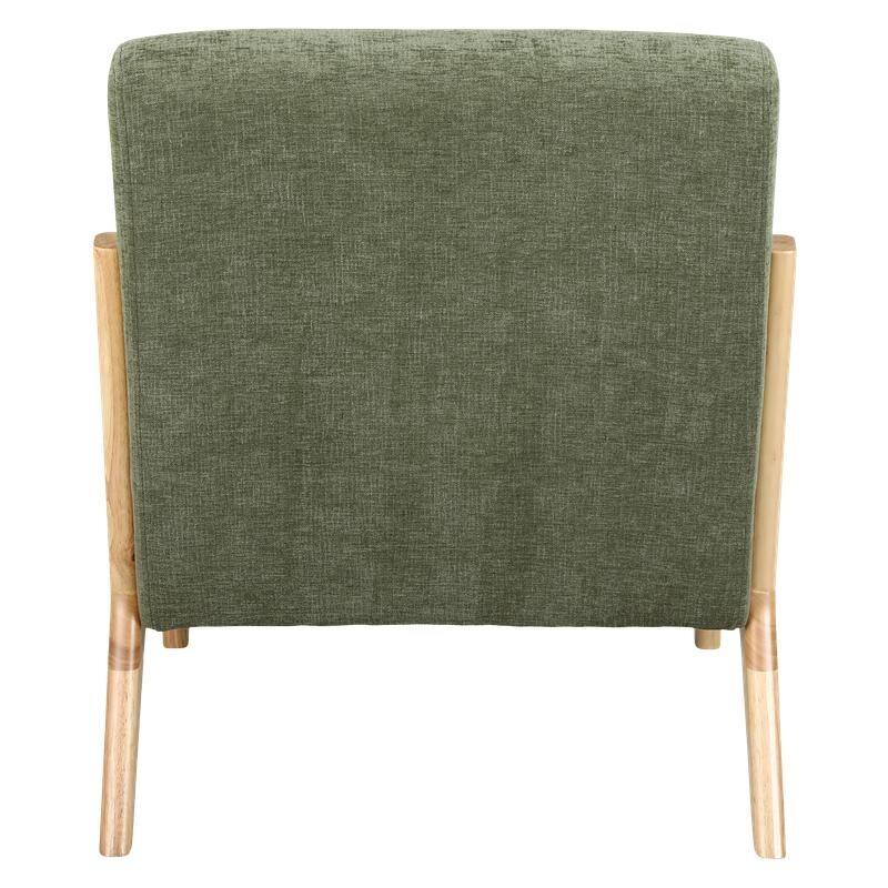 Mid-Century Modern Accent Chair with Solid Wood Frame and Detachable Lumbar Pillow for Living Room or Bedroom