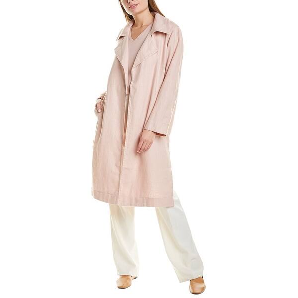 Eileen Fisher Linen Trench Coat Overstock 32876425