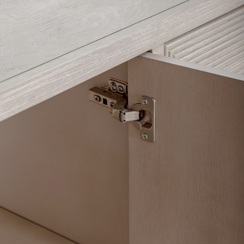 Kinsley Washed Taupe 4 Door Accent Cabinet