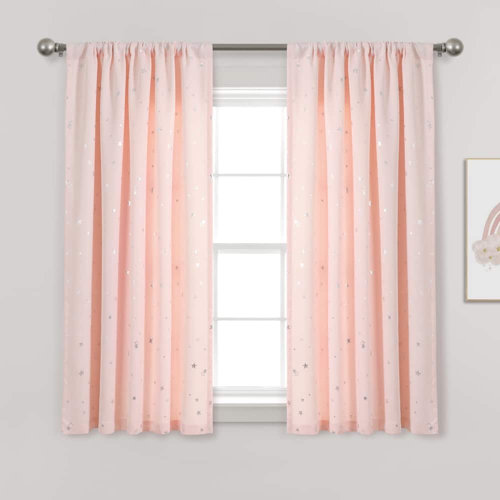 Lush Decor Star Room Darkening Window Curtain Panel Pair