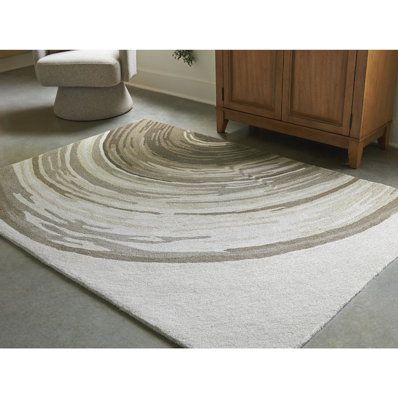 Signature Design by Ashley Rizwana Gray/Beige Area Rug - 62" W x  86" D x  0.8" H