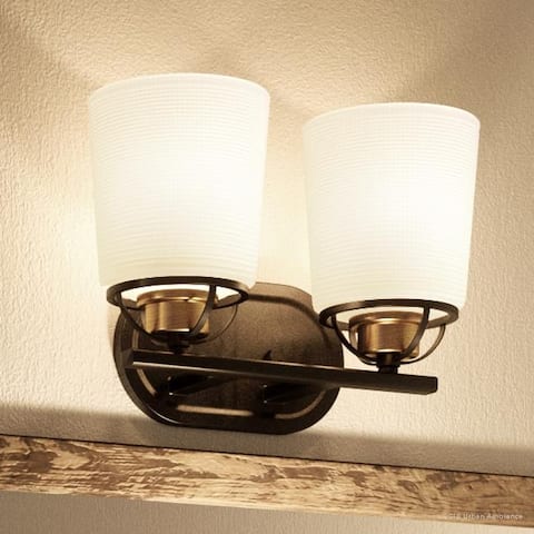 Luxury Transitional Bathroom Vanity Light, 8.125"H x 14.125"W, with Industrial Chic Style, Olde Bronze Finish by Urban Ambiance