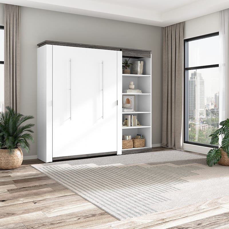 Orion Full Murphy Bed with Shelves (91W) by Bestar