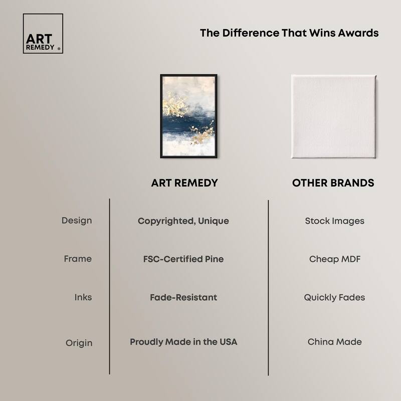 Ocean's Gold Hues I Canvas by Art Remedy