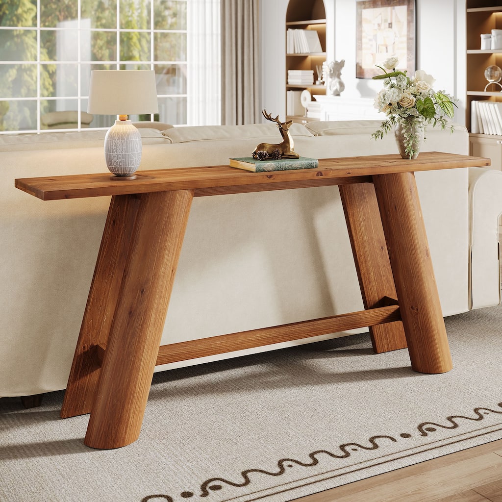 70.9 Inch Extra Long Solid Wood Console Table for Entryway - 13.78"D x 70.8"W x 33.86"H
