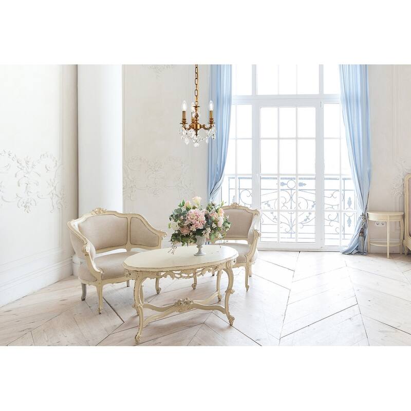 Somette Crystal 3-light French Gold Chandelier