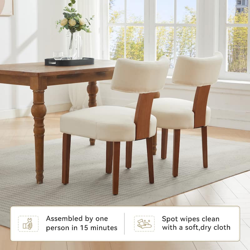 GDFStudio - Mariscat Fabric Wingback Dining Chairs（Set of 2）