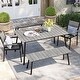 preview thumbnail 17 of 37, Outdoor 3/5/6-Piece Furniture Patio Dining Set with Rectangular Table