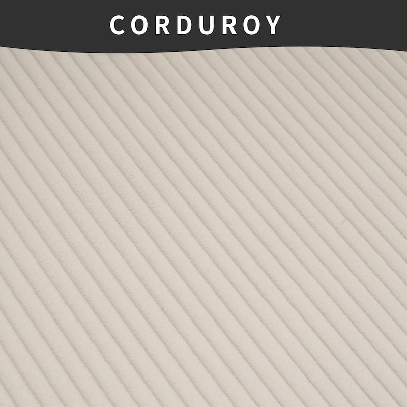 101.6" Corduroy L-Shaped Sectional Sofa with Chaise Lounge and 4 Pillows