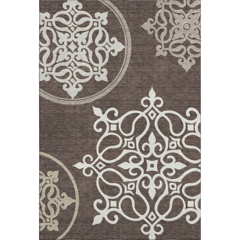Premium Washable Super Soft Transitional Scroll Mayfield Rug