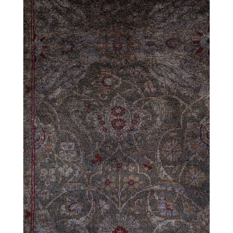 Overton Hand Knotted Wool Vintage Inspired Modern Contemporary Overdyed Gray Area Rug - 3' 4" x 5' 1"