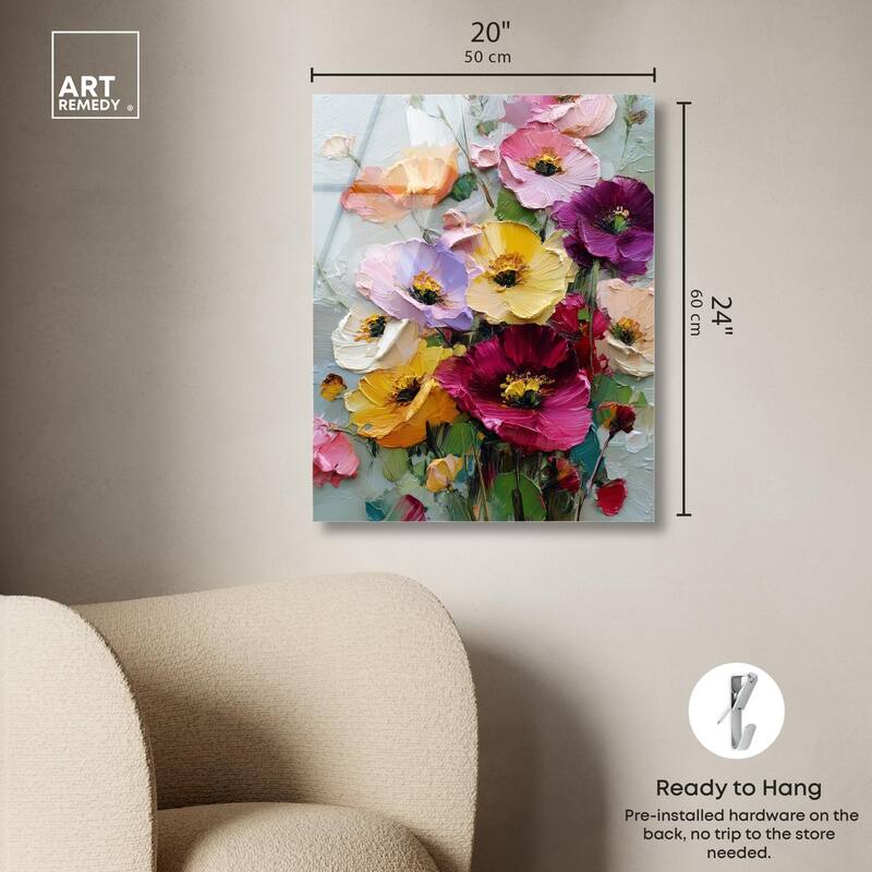 Floral Texture I Acrylic by Art Remedy, Ready to Hang