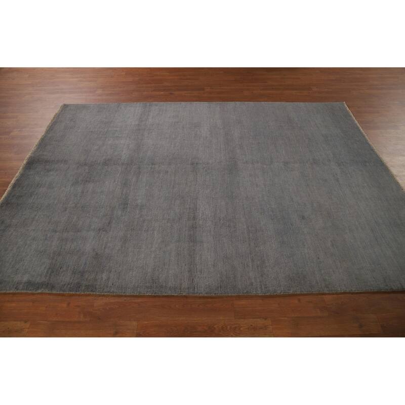 Gray Modern Gabbeh Oriental Area Rug Hand-Knotted Wool Carpet - 5'9" x 7'10"