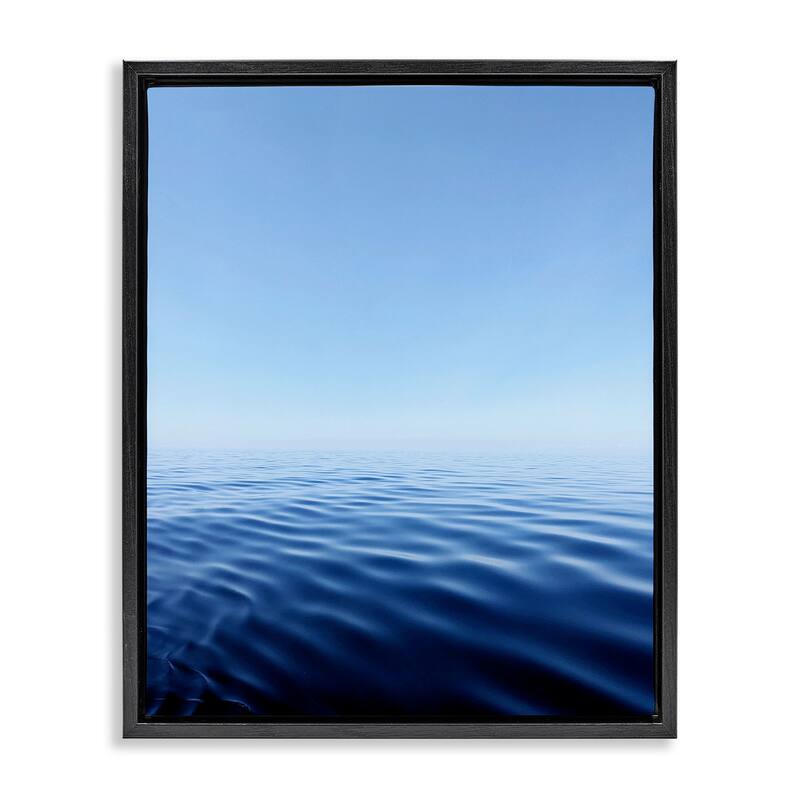 Stupell Cool Blue Ocean Ripples Framed Floater Canvas Wall Art Design By Kali Wilson - 17 x 21 - Black