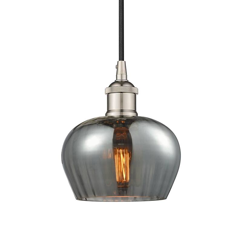 Innovations Lighting 616-1P-8-7 Fenton Pendant Fenton 7" Wide Mini - Polished Nickel / Plated Smoke
