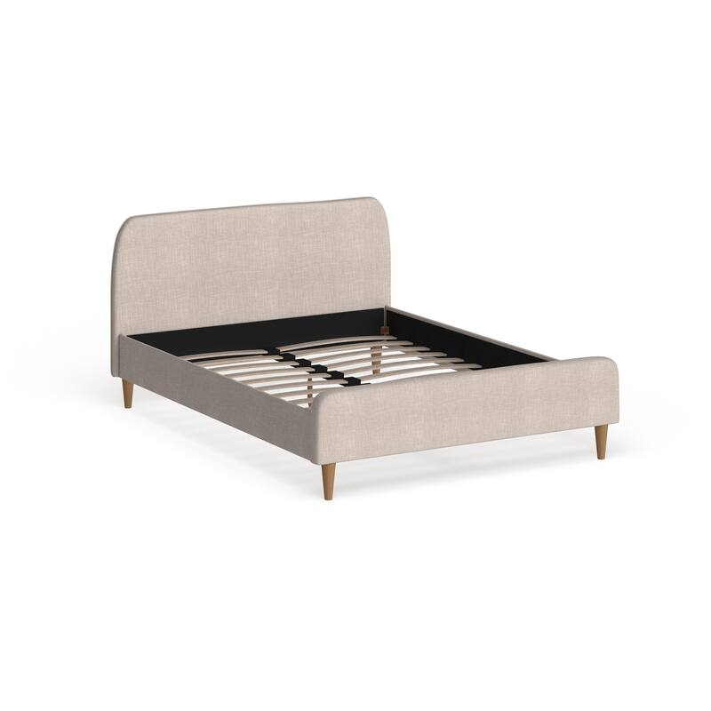 Mid-Century Fabric Upholstered Platform Bed by Baxton Studio
