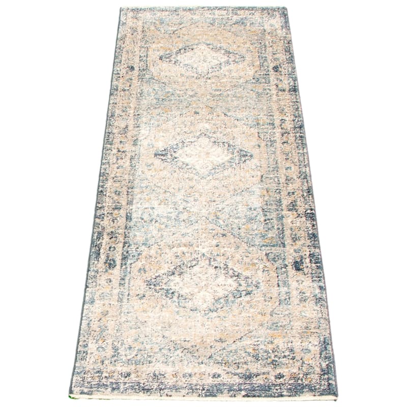 ECARPETGALLERY Machine Woven Bolivia Bijar Blue Rug - 2'2 x 8'0