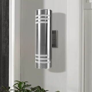 2 Bulbs Modern Outdoor Lighting Cylinder Lamp Outdoor Armed Sconces