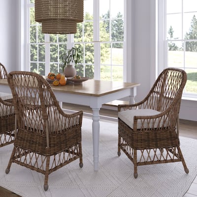 East at Main Curvilinear Rattan Cushioned Dining Chair - 22x23"x39"
