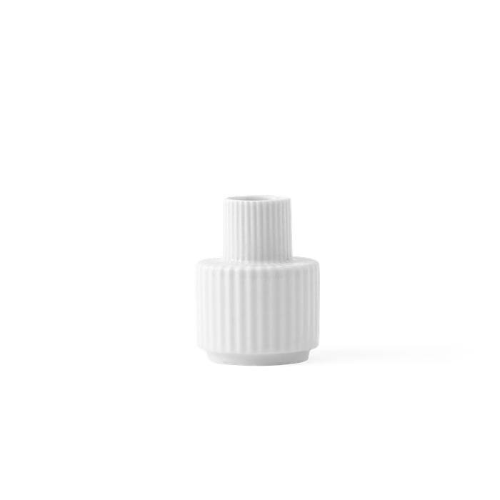 Lyngby Porcelæn Candle Holder, White - H: 2.8"